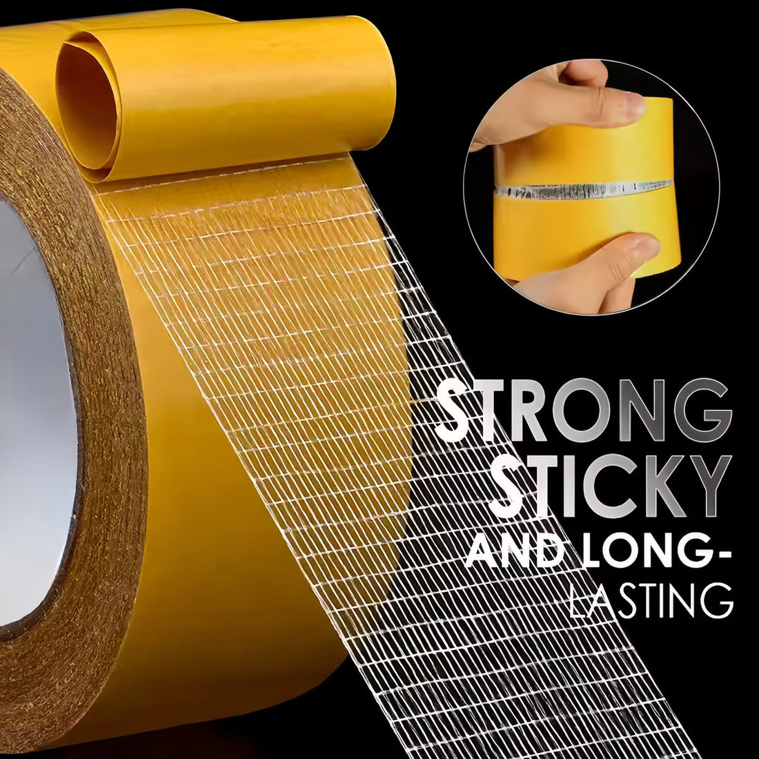 Double sided adhesive mesh tape