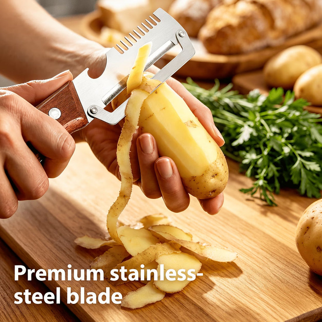 3-in-1 vegetable peeler, slicer & Bottle opener